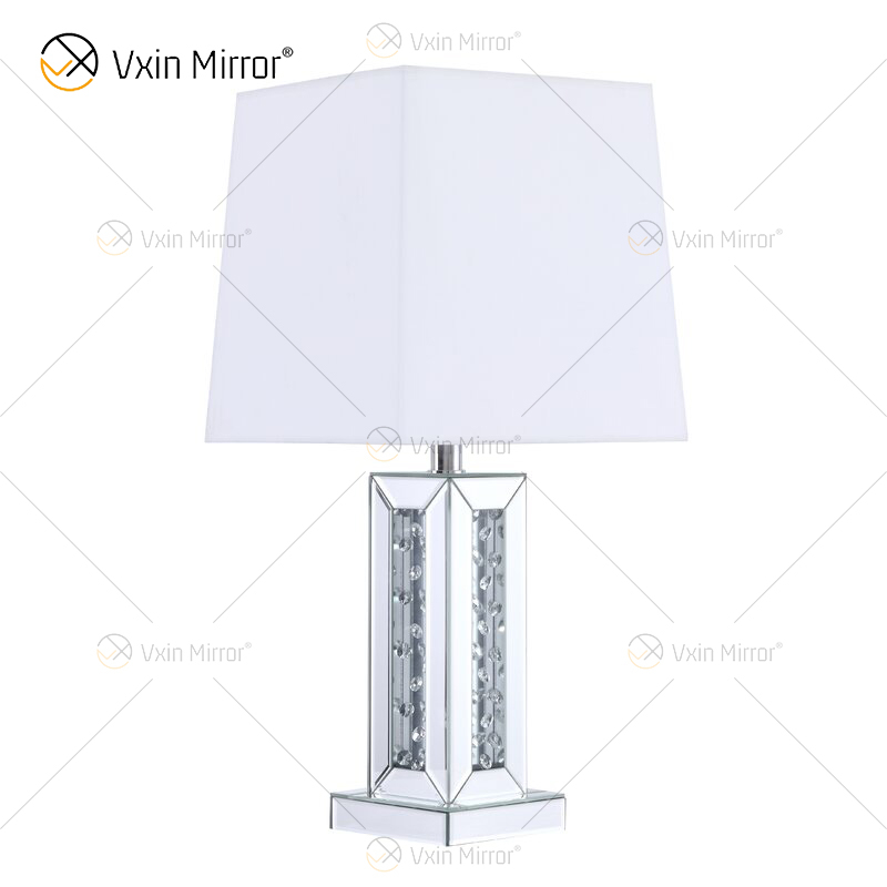 Lâmpada de espelho de mesa Vxin WXTL-142 cristal prata elegante LED 3 cores luz LED para quarto
