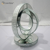 Mesa Lateral Globo Decor Hot Design Vxin WXF-093-1 Prata Cristal Espelho Mesa Lateral