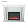 Venda imperdível WXWF-1097 Sparkle Electric LED Cristal Esmagado com Inserção de Cristal Espelho Lareira