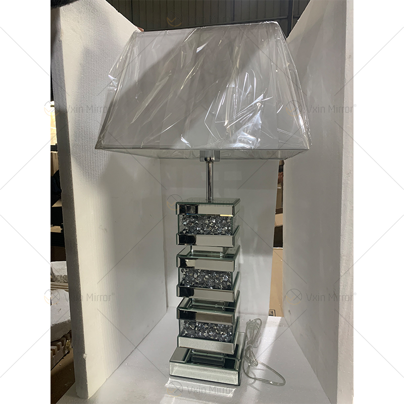 Fornecimento de fábrica WXTL-141 Moderno Cristal Prata Acrílico LED Lâmpada Espelho de Mesa para Luz Quente