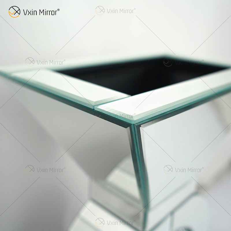 WXMV-066 Home Hotel Decoração Interior Prata Esmagado Diamante Espelhado Vaso de Espelho de Mesa