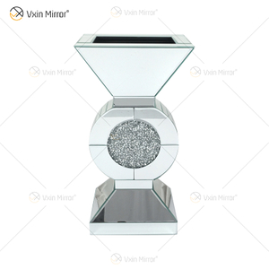 WXMV-066 Home Hotel Decoração Interior Prata Esmagado Diamante Espelhado Vaso de Espelho de Mesa