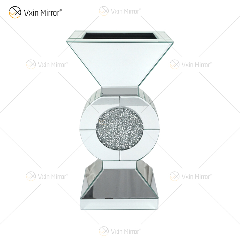 WXMV-066 Home Hotel Decoração Interior Prata Esmagado Diamante Espelhado Vaso de Espelho de Mesa