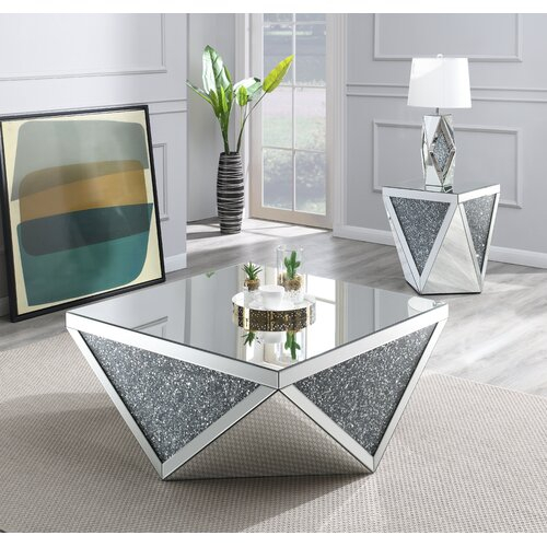 Fornecimento de fábrica WXWF-711 mesa lateral de diamante triturado mesa de centro moderna