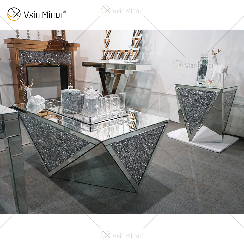 Fornecimento de fábrica WXF-711-1 Mesa Lateral Acílica Moderna Espelho Mesa de Café Espelho Polido Mesa de Café Espelho