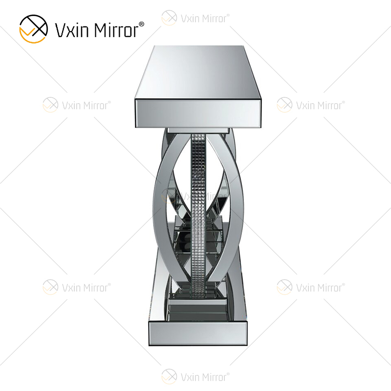 Mesa de console de vidro espelhado única e moderna, mesa de destaque para sala de estar, hall de entrada, decoração de casa WXF-294