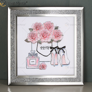 Incrível qualidade Vxin pérola diamante metal parede arte decoração decoração de casa luxo sala de estar emoldurada para casa conjunto para venda