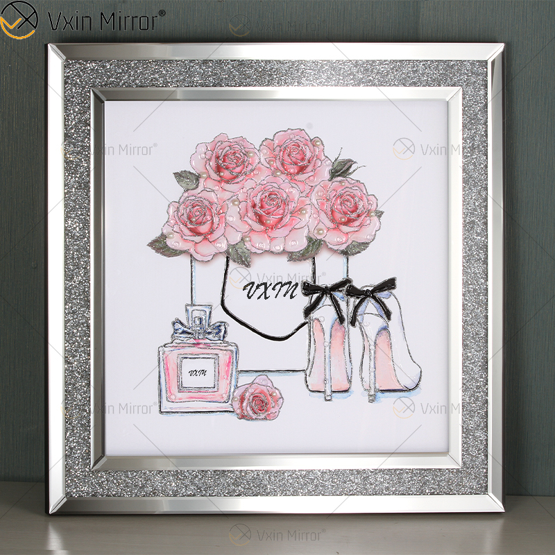 Incrível qualidade Vxin pérola diamante metal parede arte decoração decoração de casa luxo sala de estar emoldurada para casa conjunto para venda