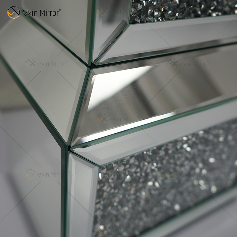 Relógio Espelhado WXMC-053 Elegante Diamante Prata Esmagado Relógio Avô