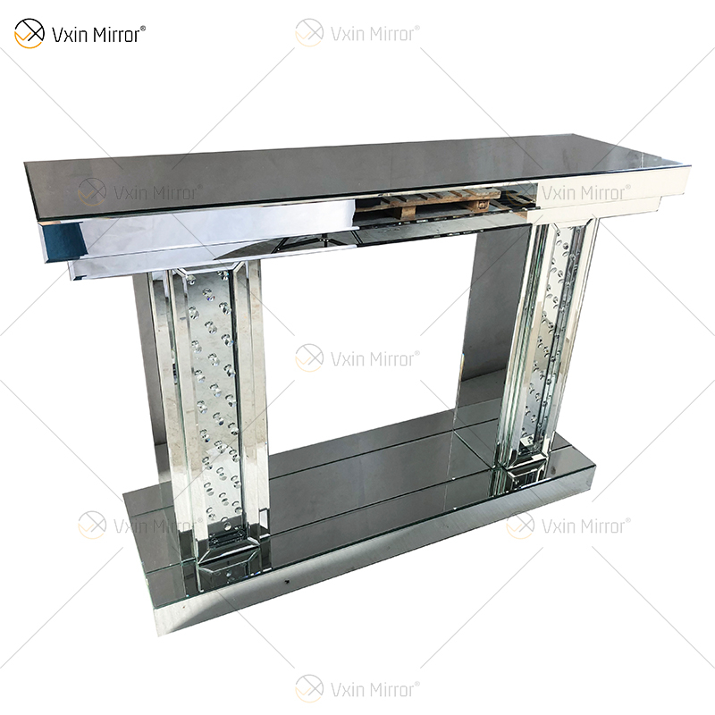 Luxo WXWF-531 Cristal Flutuante Pilar Espelhado Console Mesa Hall Corredor Mesa Console Espelho