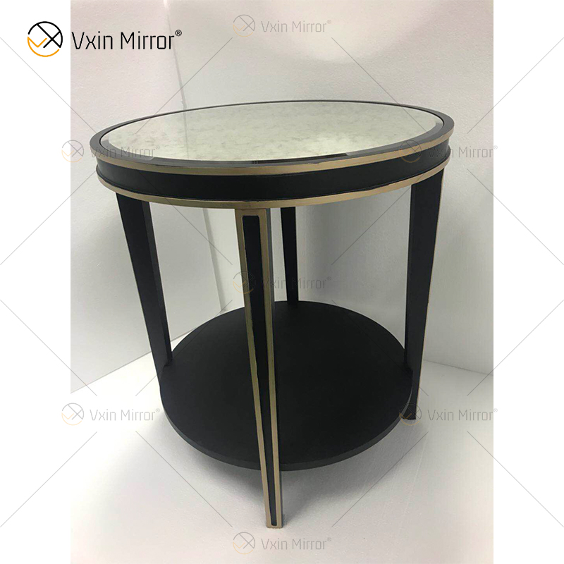 Mesa Lateral Luxo WXWF-162 Decoração de Casa Cristal Prata Anti Ouro Móveis Mesa Lateral Espelhada