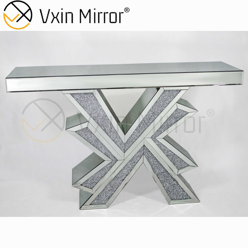 Vxin Miorror WXF-067 Fornecimento de Fábrica Elegante Mesa de Console de Vidro Mental Mesa Colsole Prata Barato Hotel