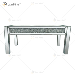 Mesa Lateral WXF-160 Café Triturado Diamante Brilhante para Sala de Estar