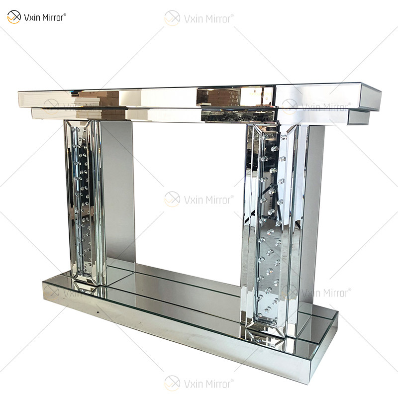 Luxo WXWF-531 Cristal Flutuante Pilar Espelhado Console Mesa Hall Corredor Mesa Console Espelho