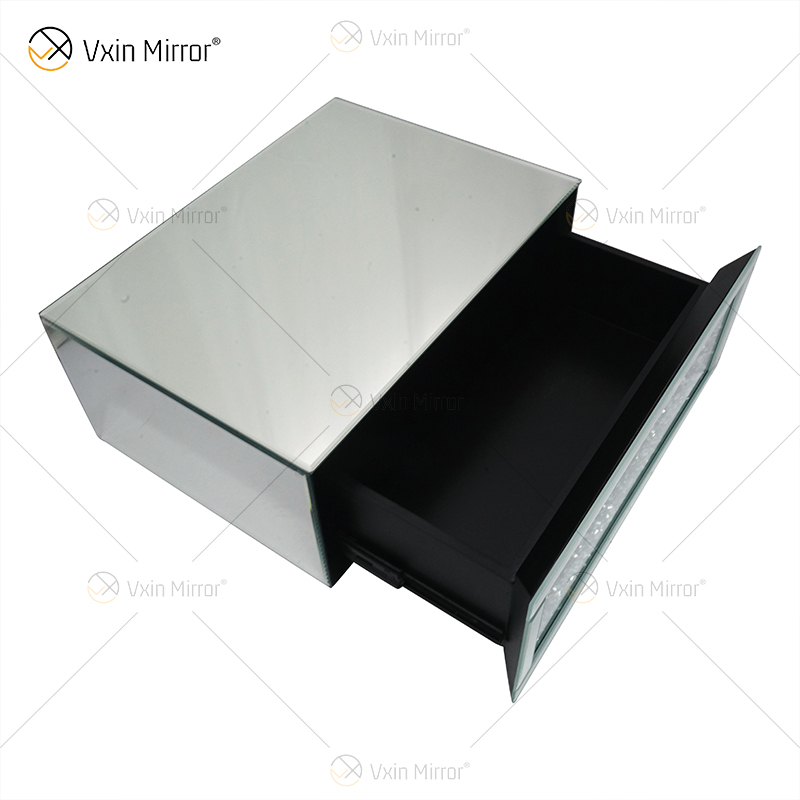 Vxin Factory Supply WXF-153 Prata Decoração de Parede Prata Diamante Esmagado Prateleira de Parede Retangular