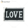 VXin WXMA-23 Decoração de Casa Moldura de Vidro Espelhada AMOR Arte de Parede Cristal Pintura de Porcelana Espelho Arte de Parede