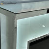 Novo design WXMF-096 LED prata fosco vidro sala de estar lareira espelho com inserção interna