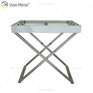 Mesa Lateral WXMF-39 Café Triturado Diamante Brilhante para Sala de Estar