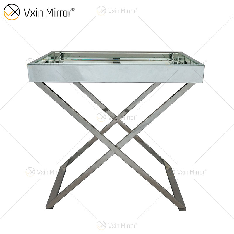 Mesa Lateral WXMF-39 Café Triturado Diamante Brilhante para Sala de Estar