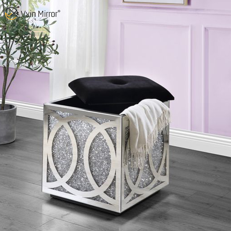 Moderna mesa de centro espelhada WXF-601 brilhante mesa lateral para sala de estar conjunto com sofá para conjunto