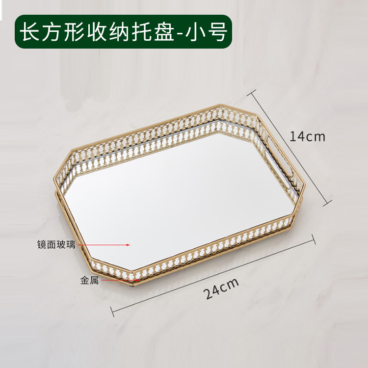 Venda imperdível espelho Vxin WXT-202203 decoração moderna moldura de metal dourado bandeja de espelho bandeja espelhada tamanho 6