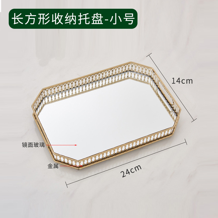 Venda imperdível espelho Vxin WXT-202203 decoração moderna moldura de metal dourado bandeja de espelho bandeja espelhada tamanho 6