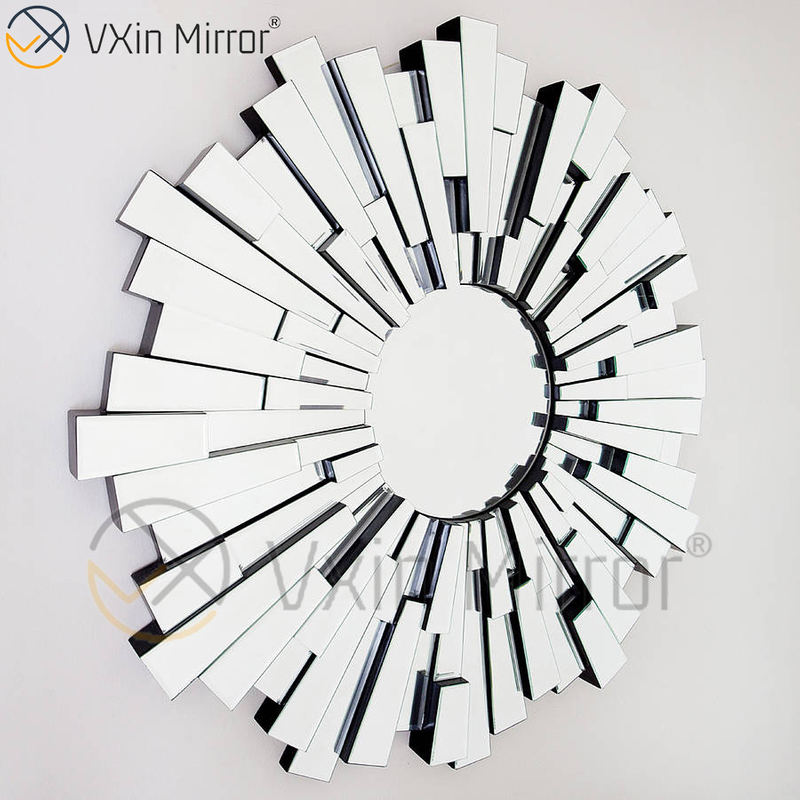 Vxin Decoração de Parede WXM-1004 Prata 3D Vidro Pendurado Espelho de Parede