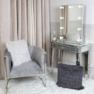 Estilos de Vestuário Veneziano VXin WXDL-106 Brilhante Prata Hollywood Espelho Conjunto de Mesa de Maquilhagem com Lâmpadas de 3 Cores