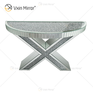 Fornecimento de fábrica OEM WXWF-517 Espelho em forma de X espelhado mesa de console de espelho de diamante