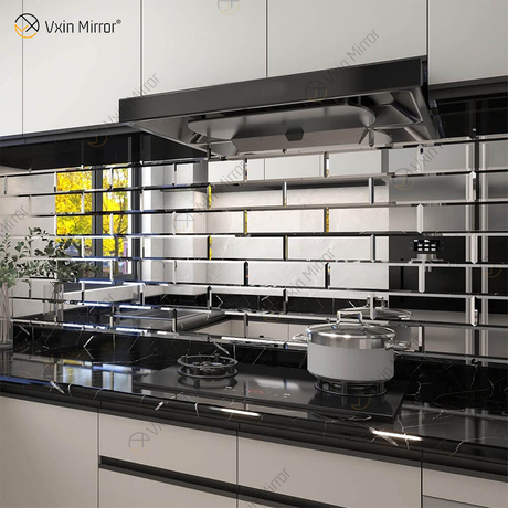 Espelho de borda chanfrada personalizado moderno telha cerâmica lobby decoração de parede para casa venda imperdível espelho arte de parede decoração de casa para uso doméstico