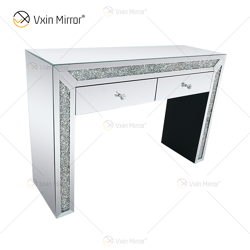 Baú de canto espelhado com 2 gavetas para decoração de casa WXF-720