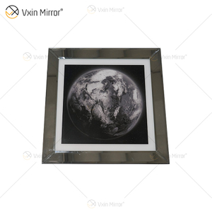 VXin WXPP-13 Decoração de Casa Moldura de Vidro Espelhado Terra Arte de Parede Cristal Pintura de Porcelana Espelho Arte de Parede
