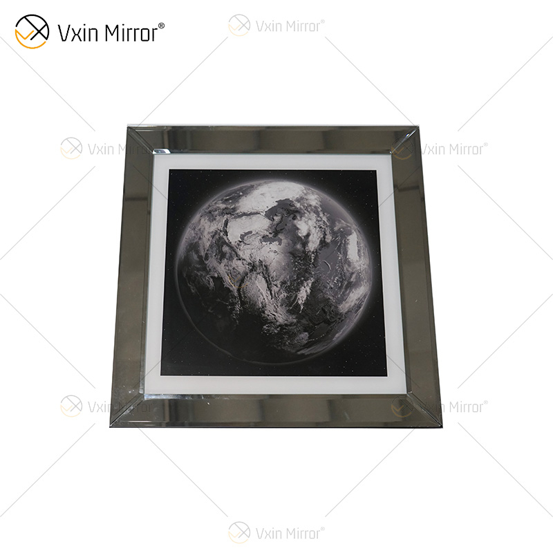 VXin WXPP-13 Decoração de Casa Moldura de Vidro Espelhado Terra Arte de Parede Cristal Pintura de Porcelana Espelho Arte de Parede