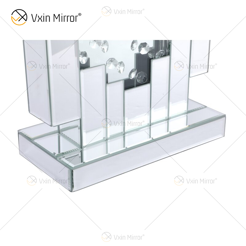 Fornecimento de fábrica WXTL-144 moderno espelho de mesa de cristal prata com abajur para quarto