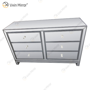 Espelho Vxin Venda imperdível WXR-007 Prata Decoração de Casa Armário Espelhado com 6 Gavetas