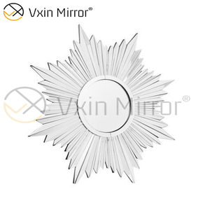 Decoração de parede 3D extravagante WXM-1652 prata elegante espelho pendurado na parede