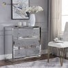 Mesa de cabeceira de boa qualidade prata WXF-1001 diamante esmagado decoração moderna mesa de cabeceira com 3 gavetas