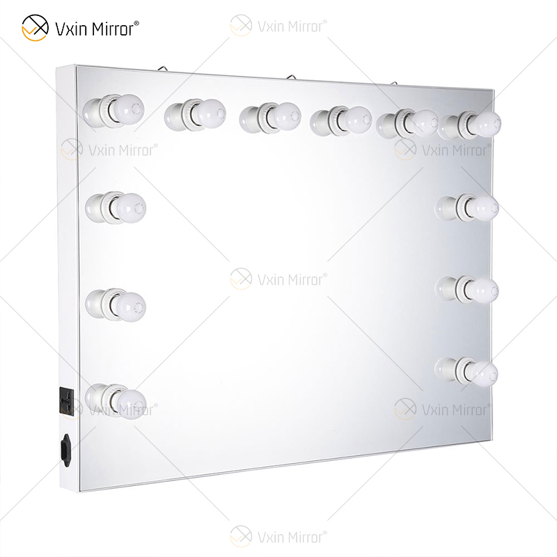 Estilos de curativos venezianos VXin WXDL-107 Sparkle Silver Hollywood Mirror Switch Control com lâmpadas de 3 cores