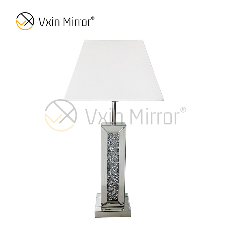 China fornece WXTL-006 moderno quarto prata com abajur de espelho esmagado com abajur