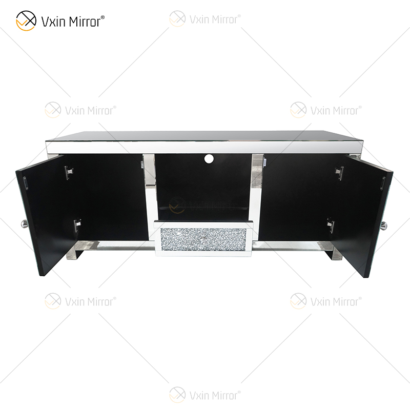 China fornece móveis de suporte de tv modernos europeus WXF-097-1 Crush diamante prata cristal