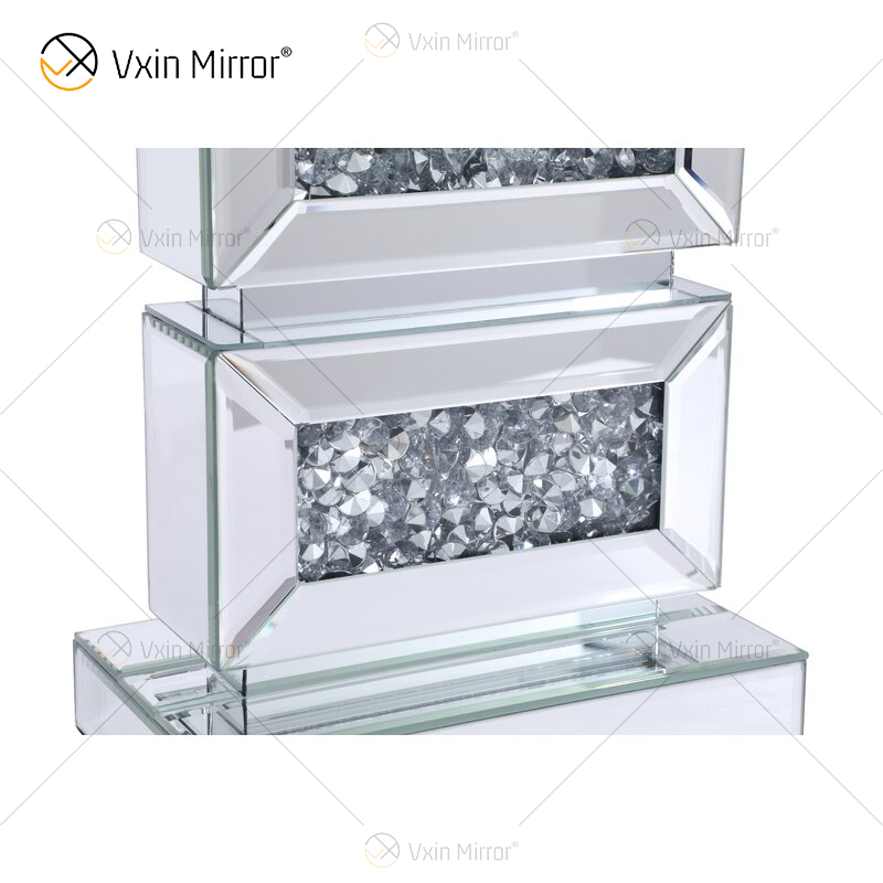 Fornecimento de fábrica WXTL-141 Moderno Cristal Prata Acrílico LED Lâmpada Espelho de Mesa para Luz Quente