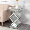 Atacado WXF-115 Mesa Lateral Espelhada Moderna Personalizada para Mobiliário de Sala de Estar Prata Decoração de Casa Luxo Espelho Mesa Lateral