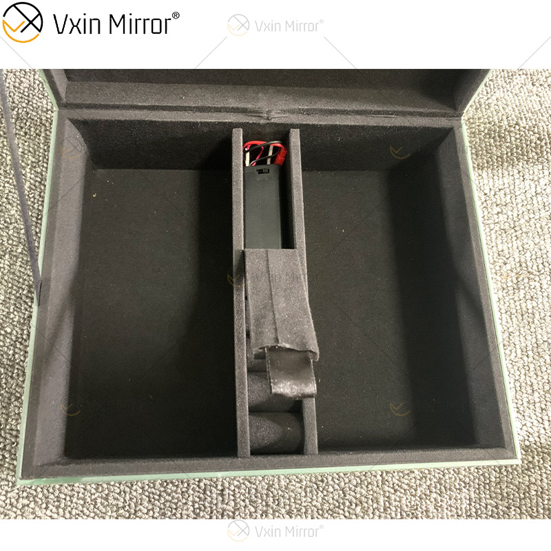 Caixas de joias para decoração de casa com LED VXin Caixa de joias espelhada moderna com vidro prateado com diamante