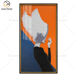 Penas Mulher Abstrato Pintura em Tela Wall Art WXPP-75 Impressão Poster Imagem Pintura Decorativa Sala de Estar Decoração de Casa