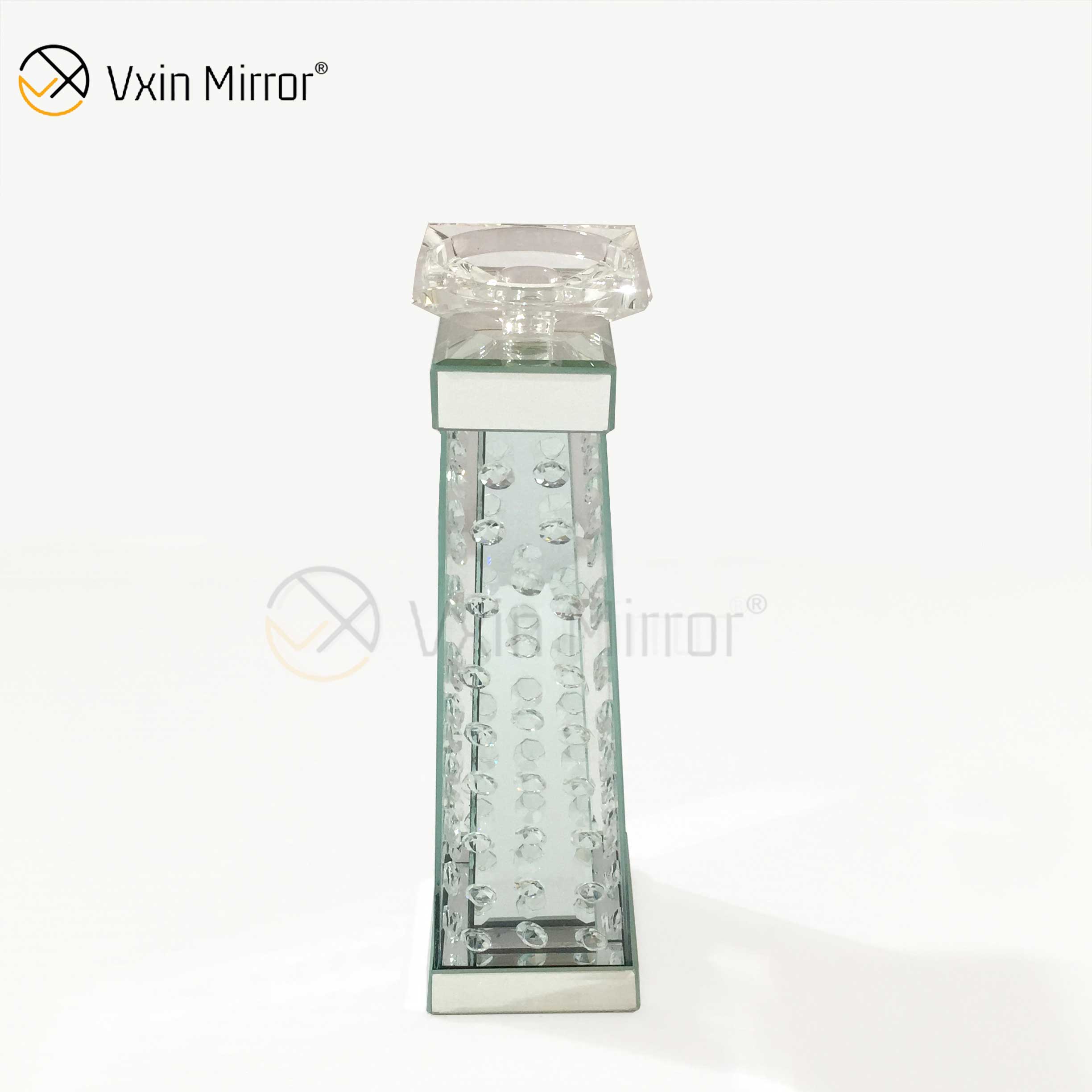 Atacado Vxin Espelho WXCH-07 Madeira Vidro Cristal Castiçal