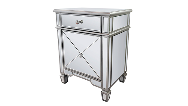 Fornecimento de fábrica WXF-873 Móveis de quarto dourados mesinha de cabeceira de luxo com 2 gavetas mesa de cabeceira espelhada