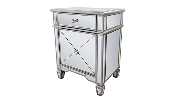 Fornecimento de fábrica WXF-873 Móveis de quarto dourados mesinha de cabeceira de luxo com 2 gavetas mesa de cabeceira espelhada