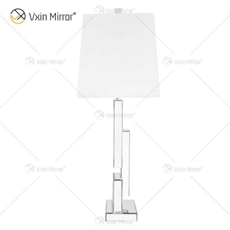 Fornecimento de fábrica WXTL-001 moderno espelho de mesa 3D prata com abajur para quarto