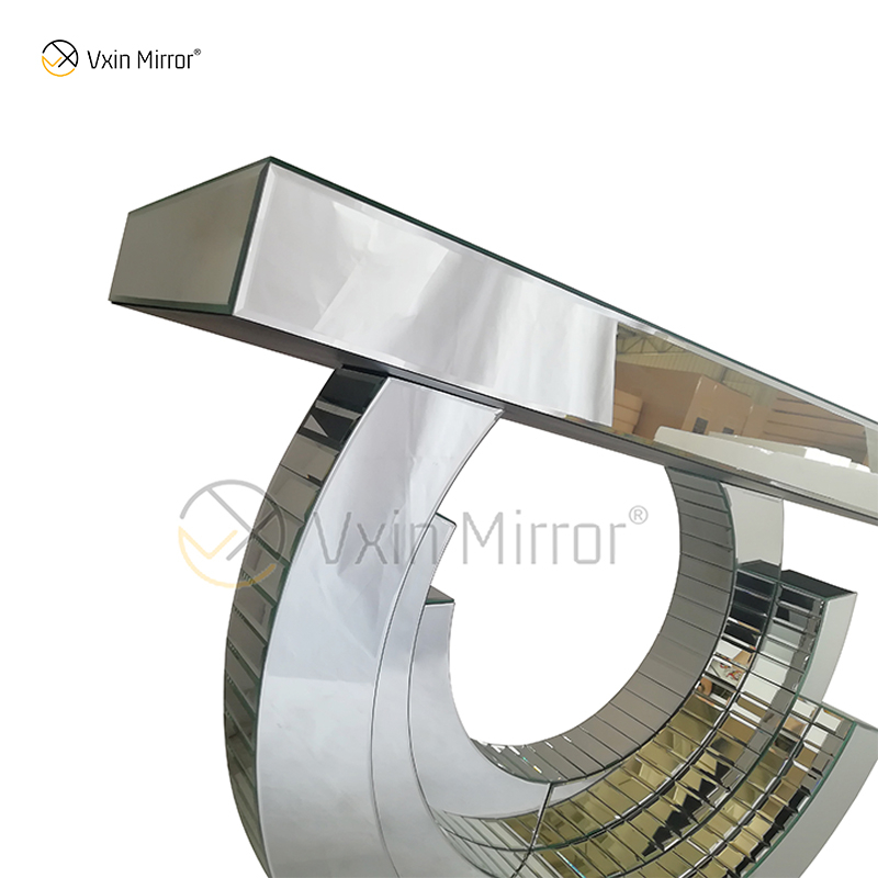 Mesa de console de vidro xadrez semi-círculo de alta qualidade multicolorida WXF-542