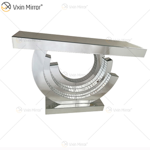 Mesa de console de vidro xadrez semi-círculo de alta qualidade multicolorida WXF-542
